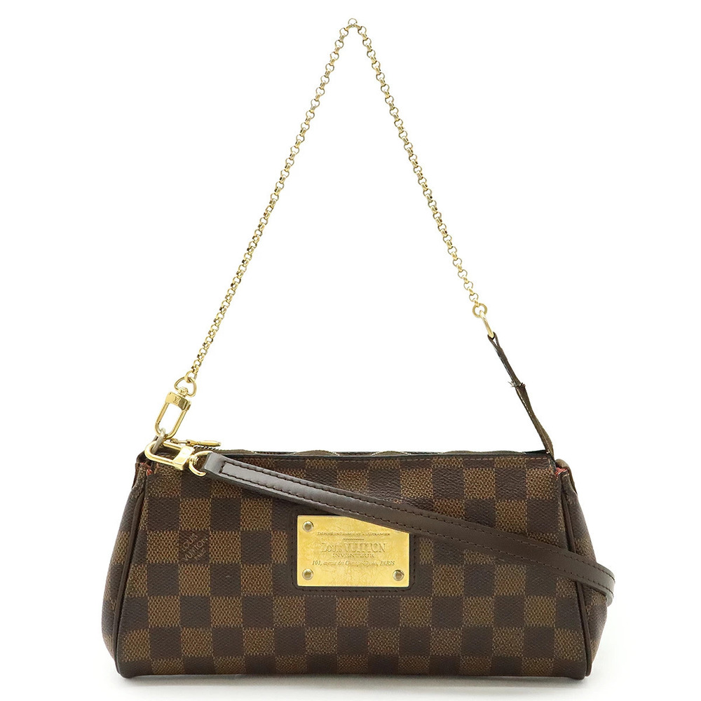 LOUIS VUITTON Damier Eva Accessory Pouch Clutch Bag Chain Shoulder Hobo